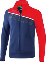 Erima 5-C Polyesterjack Kinderen - New Navy / Rood / Wit | Maat: 140