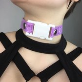 Jane Nevermore Choker Reflective Buckle Wit/Paars