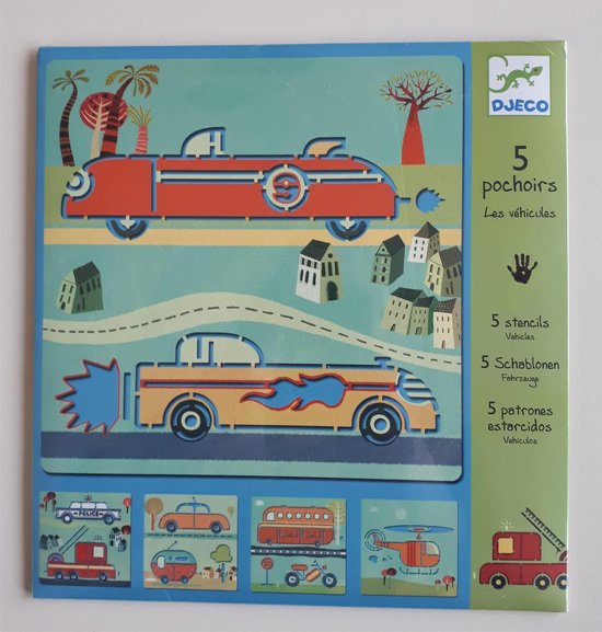 Djeco - 5  Sjablonen - Voertuigen