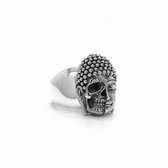 Unieke Echt Zilveren Boeddha Doodshoofd Ring voor Heren en Dames - 925 Sterling Zilver