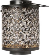 Oosters Thee-lichthouder D20xh27cmijzer Zwart - Goud (set van 2)