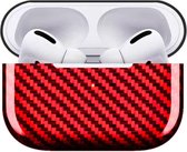 YONO Carbon Hoesje geschikt voor Apple Airpods Pro – Hard Case - Beschermhoes - Rood