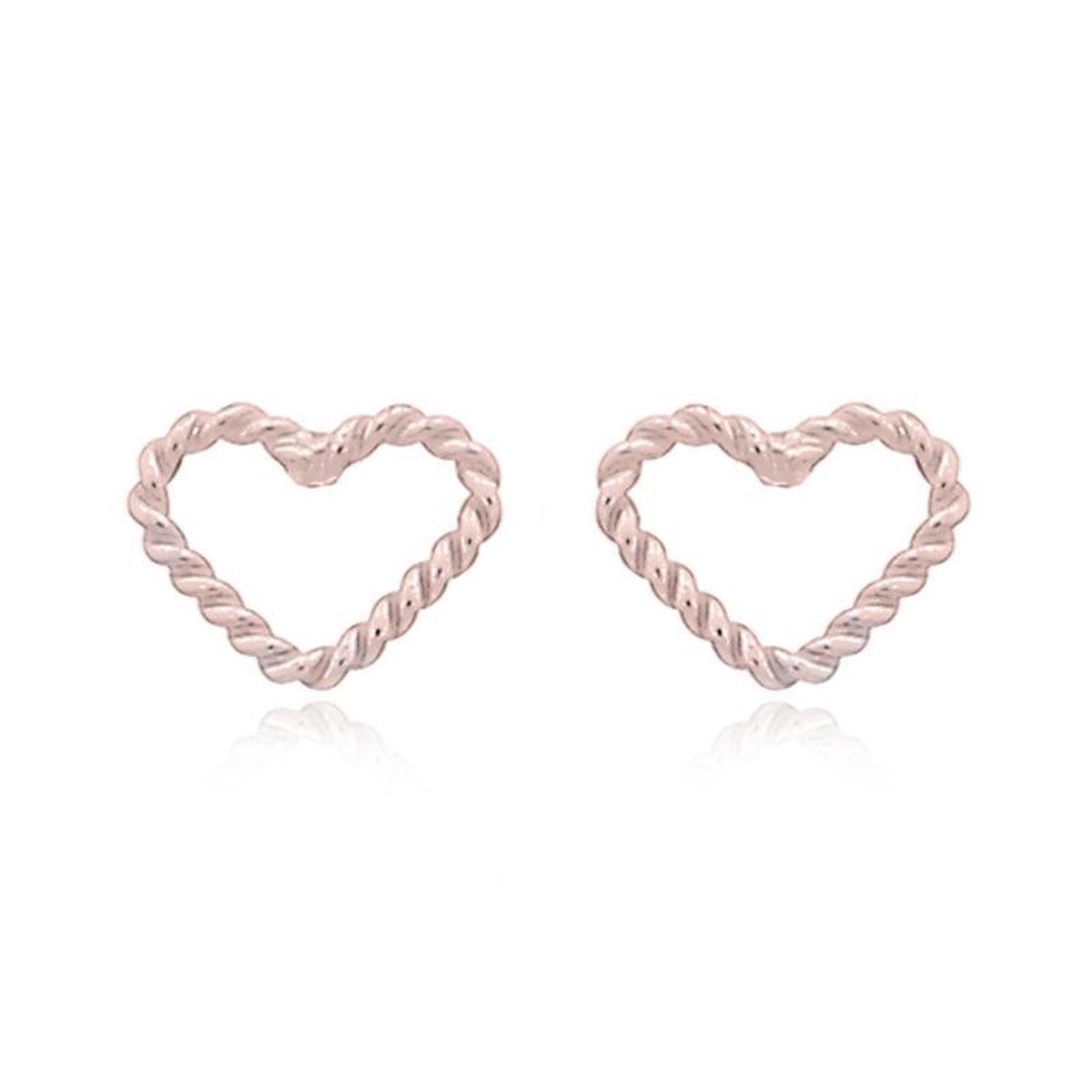 Rosé goldplated oorbellen Lovely heart