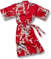 TA-HWA - Dames Kimono - met Pauw Motief - Rood - Maat L