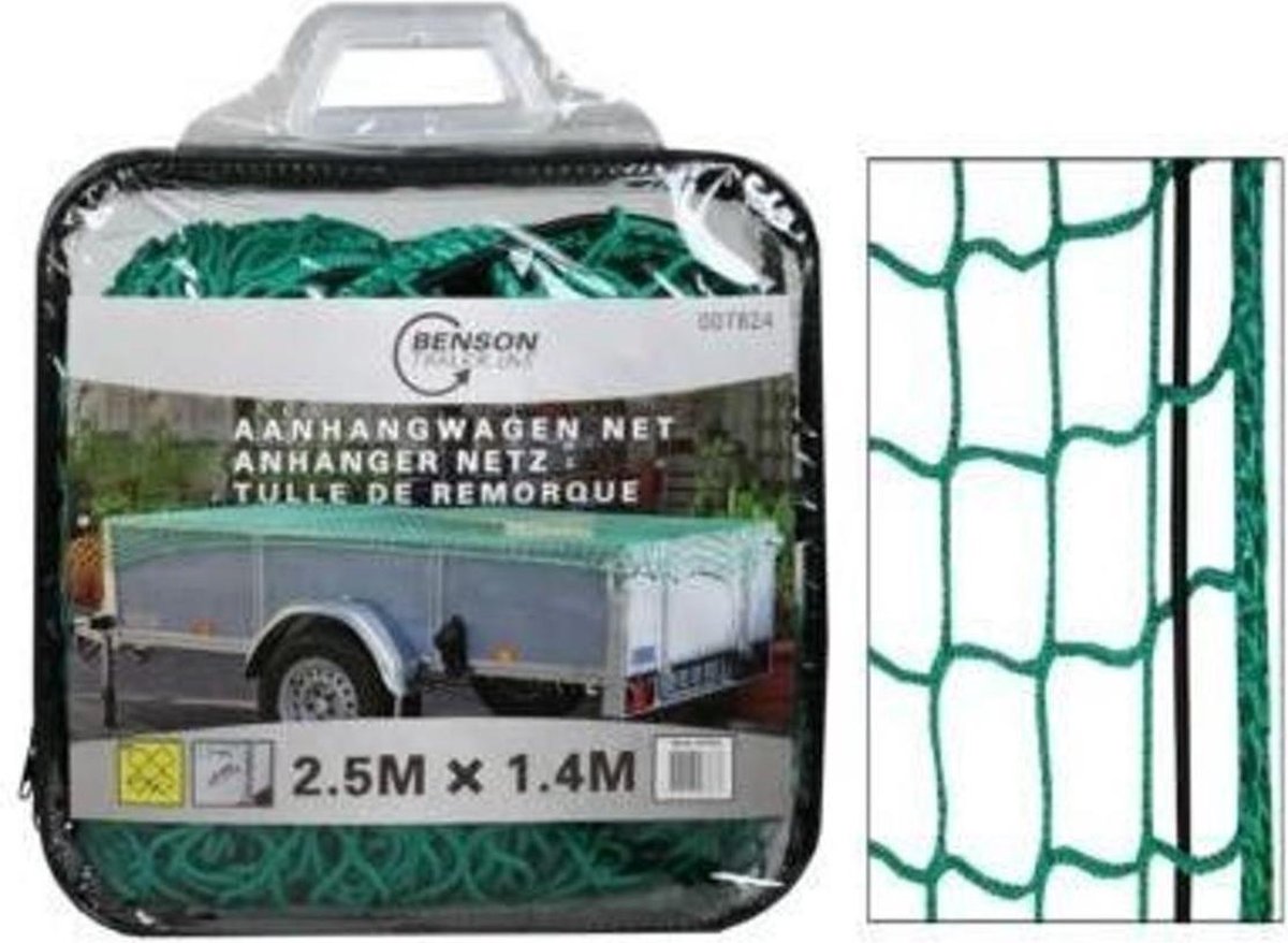 Aanhangernet met Elastisch Koord – 140 x 250 cm - Zware Kwaliteit - Aanhangwagen