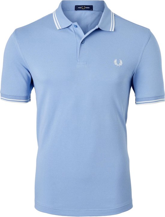 Fred Perry M3600 polo twin tipped shirt - heren polo Sky / Snow White / Snow White - Maat: 3XL