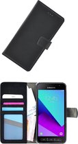 Pearlycase Zwart wallet bookcase portemonnee hoesje voor Samsung Galaxy Xcover 4s