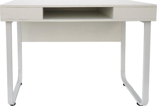 Bureau computer tafel Stoer - sidetable - industrieel modern design - metaal hout - wit