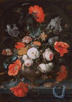 MyHobby Borduurpakket – Stilleven met bloemen en een horloge (Mignon) 50×70 cm - Aida stof 5,5 kruisjes/cm (14 count)
