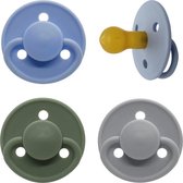 Set van 3 fopspenen Mininor - Latex - 6+ maand - Blauw, Groen en Grijs