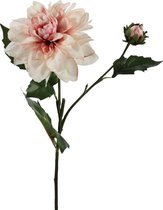 Viv! Home Luxuries Dahlia - zijden bloem - roze wit - 50cm - topkwaliteit