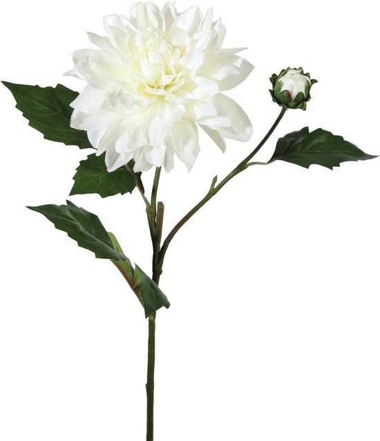 Viv! Home Luxuries Dahlia - zijden bloem - wit - 50cm