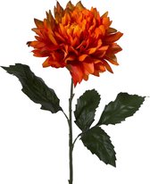 Viv! Home Luxuries Dahlia extra groot - zijden bloem - oranje - 69cm - topkwaliteit