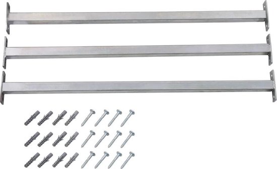 vidaXL - Barrièrestangen - verstelbaar - 3 - st - 710-1200 - mm