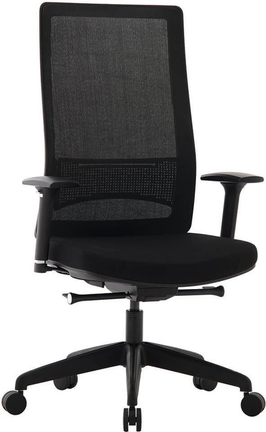 Gelijk Elk jaar Verbergen Bureaustoel zwart met hoge net rug en verstelbare armleuning | bol.com