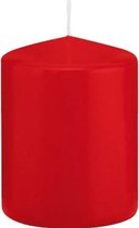 1x Rode cilinderkaars/stompkaars 6 x 8 cm 29 branduren - Geurloze kaarsen - Woondecoraties