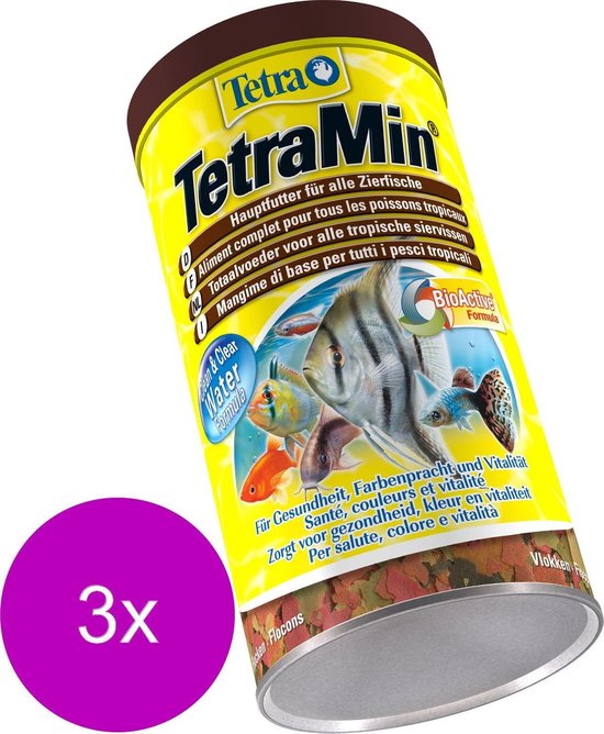 Tetra Tetramin Bio Active Flakes - Nourriture pour poissons - 3 x 1 l