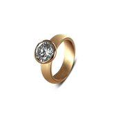 Silventi 943283555 58 Zilveren Dames Ring - maat 58 - zirkonia - 6mm - rosegoudkleurig