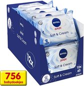 Nivea Soft & Cream Billendoekjes - 12 x 63 -756 billendoekjes