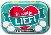 Pepermuntblikje - Ik vind je lief! - Retro mints