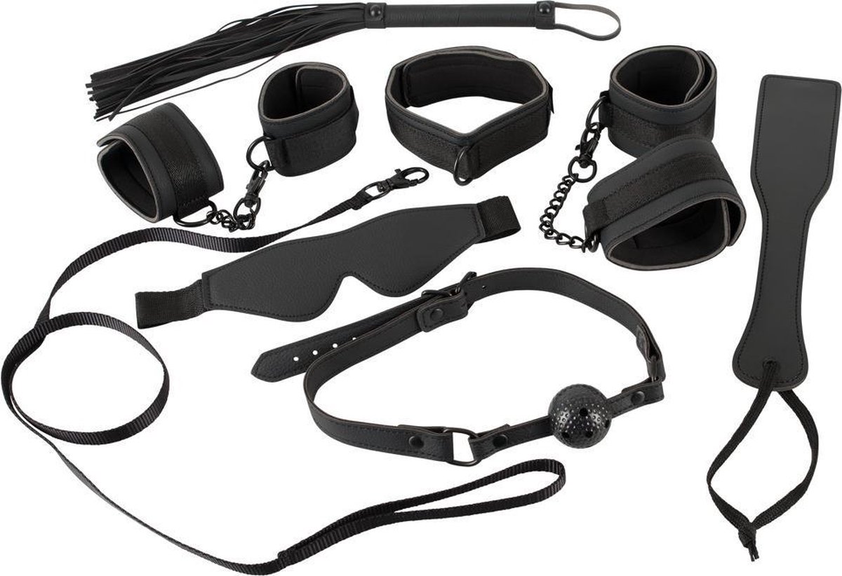 Goedkoopste Bad Kitty – Bondage BDSM Set 7 Delig voor Koppels of Solo Gebruik – Zwart