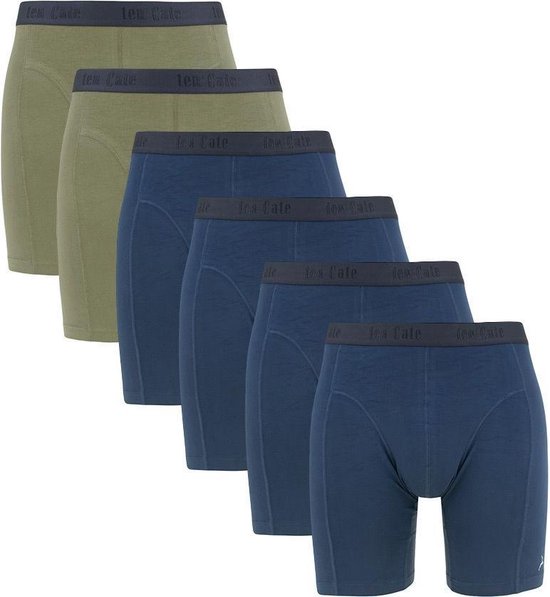 Ten Cate - bamboo long 6-pack boxershorts blauw & groen - maat S | bol.com