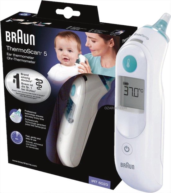 Braun IRT 6020 - Thermometer - Inclusief 21 lenskapjes | bol.com