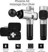 Phoenix A2 Massage Gun – 4 opzetstukken – Professioneel – 3200 RPM - Zilver