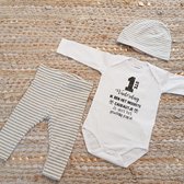 MM Baby rompertje met tekst eerste vaderdag papa cadeau geboorte meisje jongen set met tekst aanstaande zwanger kledingset pasgeboren unisex Bodysuit | Huispakje | Kraamkado | Gift