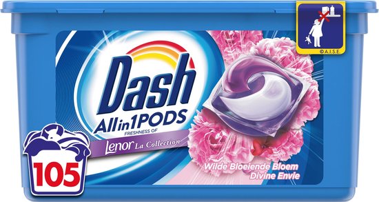 Dash Allin1 Pods Wilde Bloeiende Bloem Wasmiddel - Voordeelverpakking 3 x 35 Wasbeurten - Wasmiddel Pods