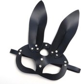Luxe Cosplay Masker - Zwart - PU Leer - Konijn - Sexy - Masquerade