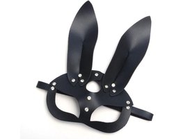 Luxe Cosplay Masker - Zwart - PU Leer - Konijn - Sexy - Masquerade