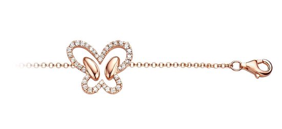 Velini jewels-BR6175R -Armband -925 Zilver rosé- Cubic Zirkonia-15.5CM + verlengstuk