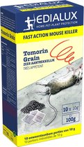 Muizengif Tomorin Grain lookaas voor ratten en muizen 100g (10x10gr)