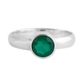 Jewelryz Charelle Edelsteen Ring | 925 zilver met groene onyx | Maat 16