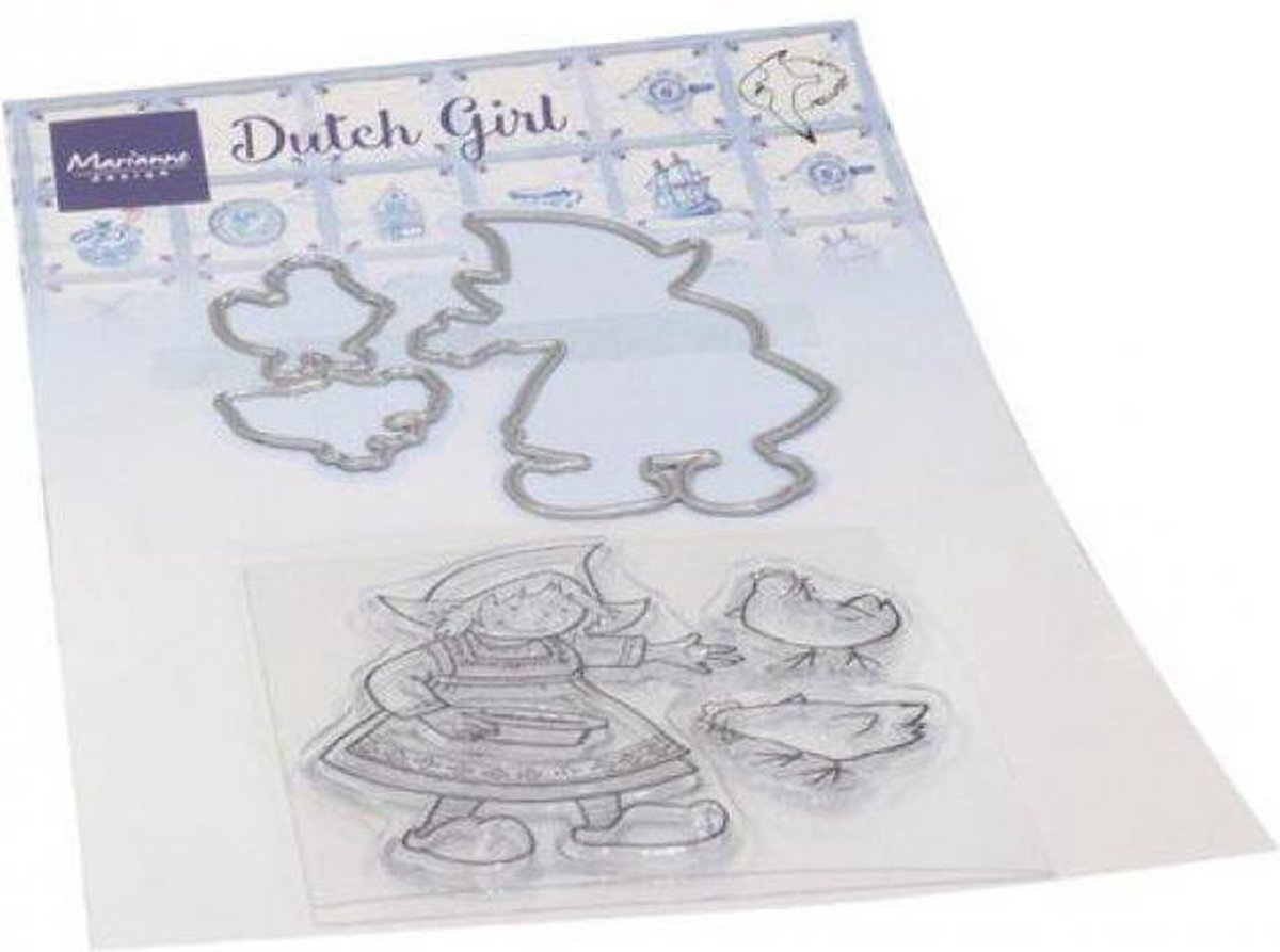 Marianne Design Clear stamp en Snijmal - Hetty's Dutch girl