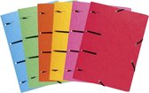 10x Pak van 6 Punchy+ mappen - 3 kleppen met perforatie - in glanskarton 375g/m2 - A4, Geassorteerd