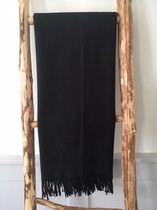 Sjaal | 80 x 180cm | Shawl | Zwart | Wol,Katoen,Viscose | Fashion Accessoire | Mode