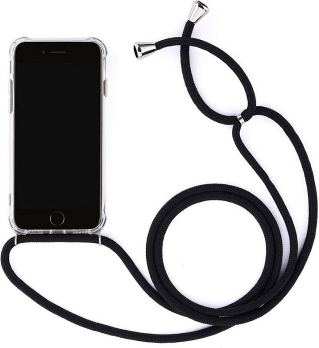 Transparant Backcover Hoesje Case iPhone 8 / 7 met zwart koord