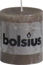 Bolsius Rustiek Stomp -  80x68mm -  taupe - 4 Stuks