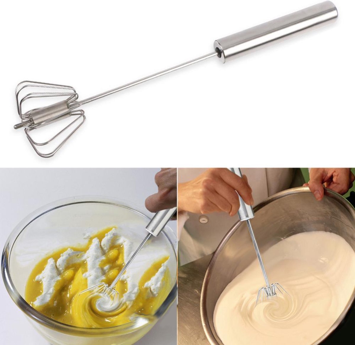 Semi Automatische Garde 304 Rvs Handmatige Handmixer Ei