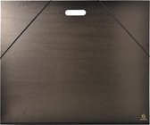 5x Tekenmap Kraft zwart vernist - met elastieken en handvat 59x72cm - Raisin, Zwart
