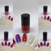 Cosmetica Fanatica - 5 Mini nagellakjes - Roze Parelmoer - Roze - Roodroze - Paars - Rood