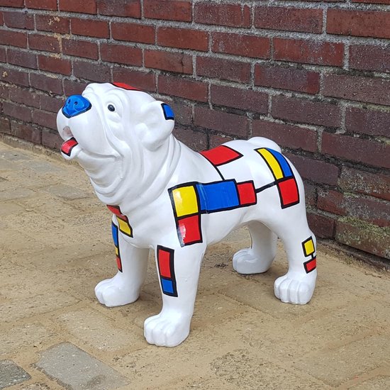 Beeld Bulldog Mondriaan Kunst