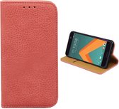 Bookcase PU Lederlook voor HTC 10 Roze