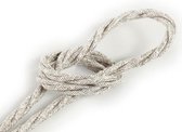 Strijkijzersnoer Beige - gedraaid, linnen - 2-polig - ø 6.3mm