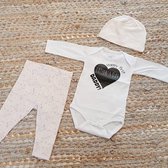 MM Baby rompertje met tekst eerste vaderdag papa cadeau geboorte meisje jongen set met tekst aanstaande zwanger kledingset pasgeboren unisex Bodysuit | Huispakje | Kraamkado | Gift