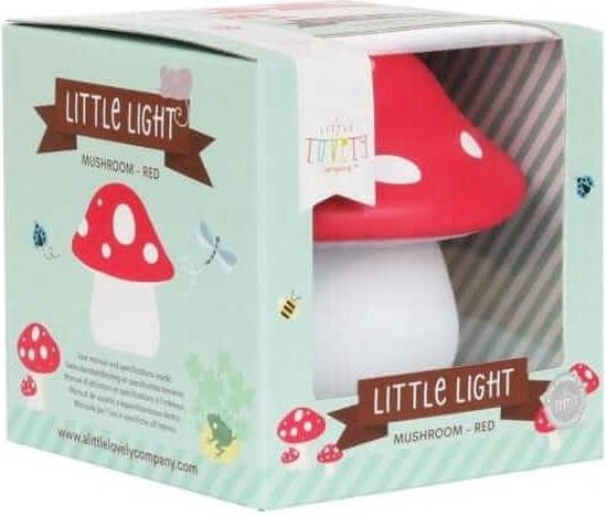 Lampje kinderkamer / kinderlampje: Paddenstoel - rood | A Little Lovely  Company | bol.com