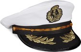 Relaxdays kapiteinspet volwassenen - kapiteins hoed - matrozenhoed wit - carnaval hoed