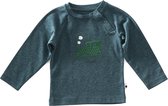 Little Label - baby raglan shirt - green melee - maat: 74 - bio-katoen